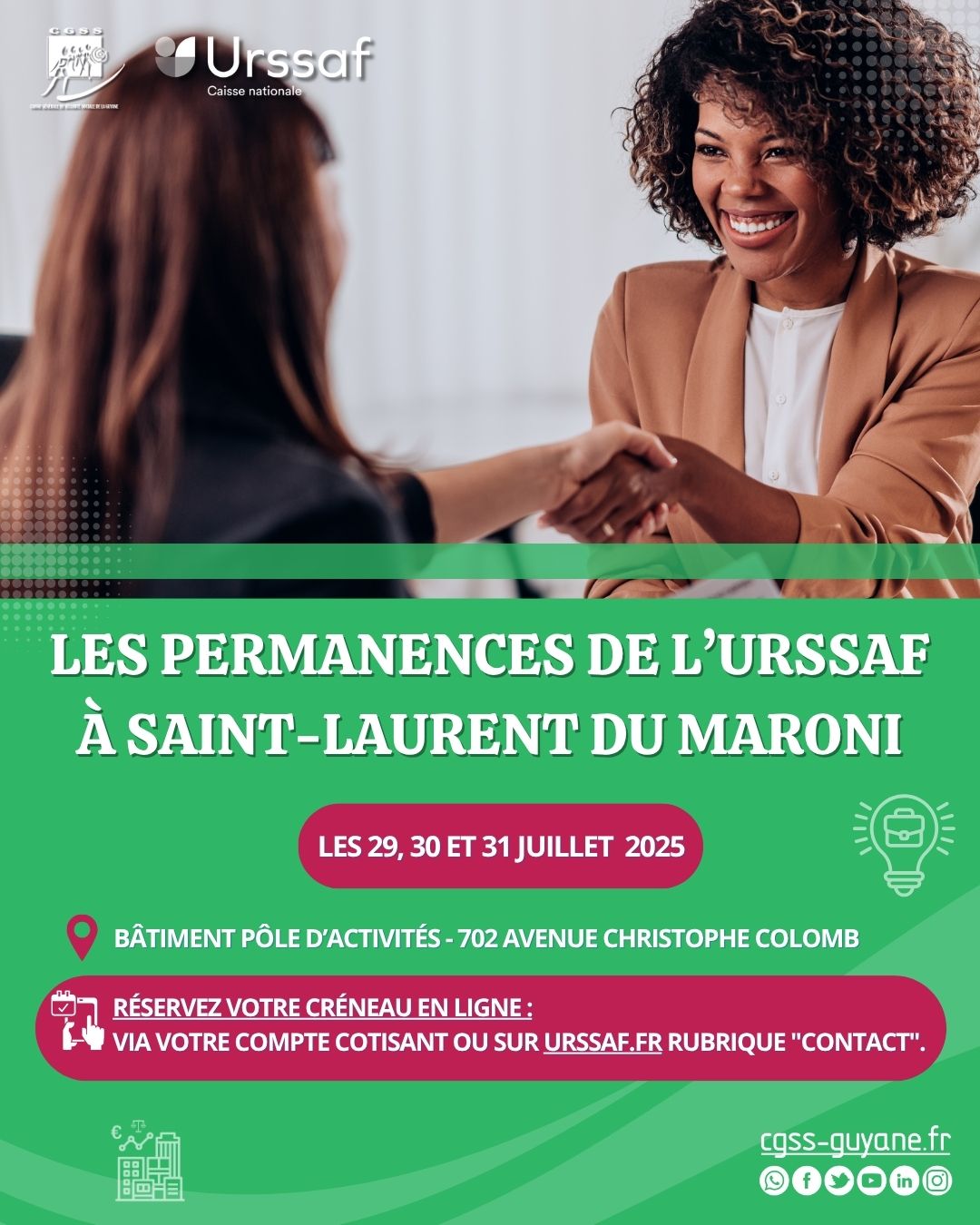 Permanences URSSAF juillet Permanences URSSAF juillet